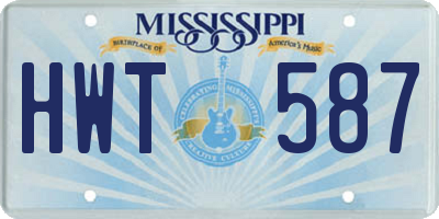 MS license plate HWT587