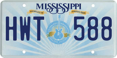 MS license plate HWT588
