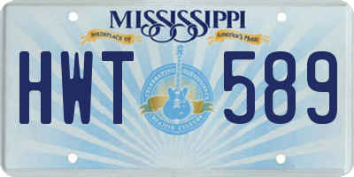 MS license plate HWT589