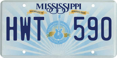MS license plate HWT590