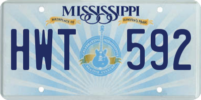 MS license plate HWT592