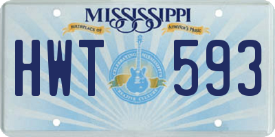 MS license plate HWT593