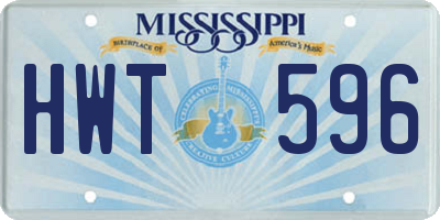 MS license plate HWT596