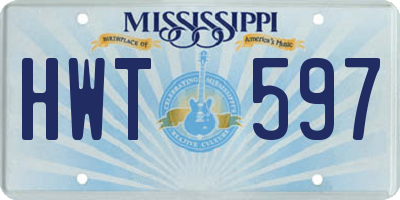 MS license plate HWT597