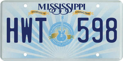MS license plate HWT598