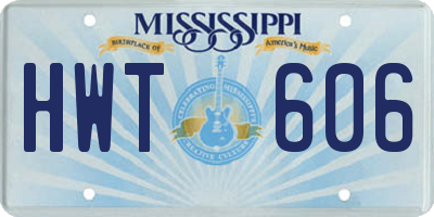 MS license plate HWT606