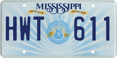 MS license plate HWT611
