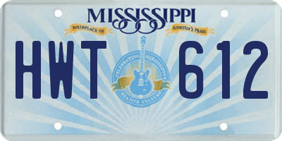 MS license plate HWT612