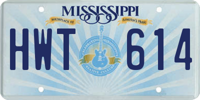 MS license plate HWT614