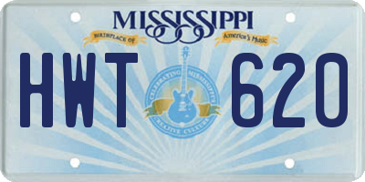 MS license plate HWT620