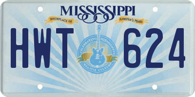 MS license plate HWT624