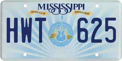 MS license plate HWT625