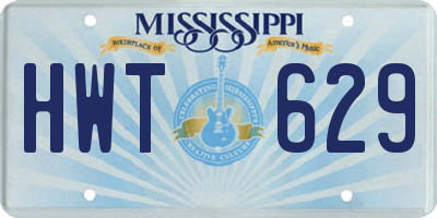 MS license plate HWT629