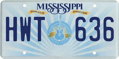 MS license plate HWT636