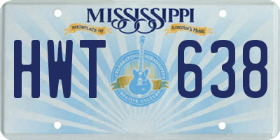MS license plate HWT638