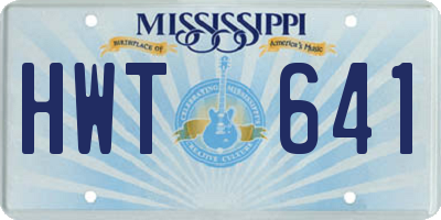 MS license plate HWT641