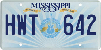 MS license plate HWT642