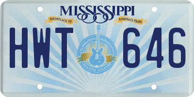 MS license plate HWT646