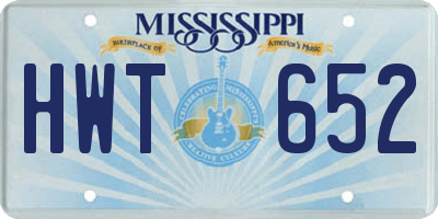 MS license plate HWT652