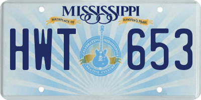 MS license plate HWT653