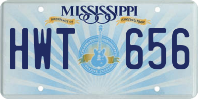 MS license plate HWT656