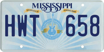 MS license plate HWT658