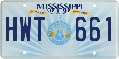 MS license plate HWT661