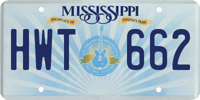 MS license plate HWT662