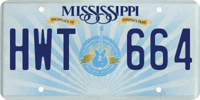 MS license plate HWT664