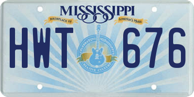 MS license plate HWT676