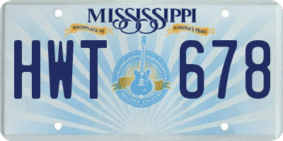 MS license plate HWT678