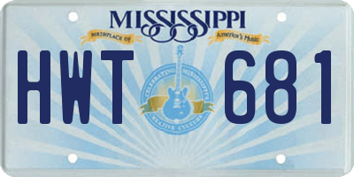 MS license plate HWT681