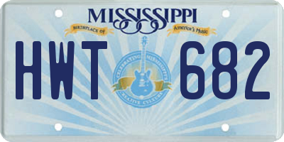 MS license plate HWT682
