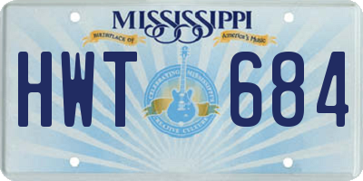MS license plate HWT684