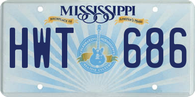 MS license plate HWT686
