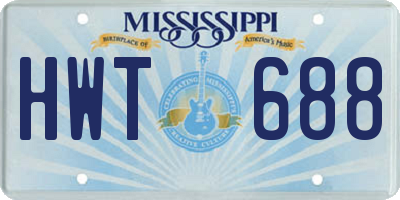 MS license plate HWT688