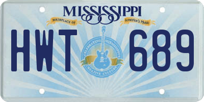 MS license plate HWT689