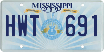 MS license plate HWT691