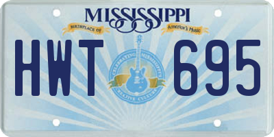 MS license plate HWT695