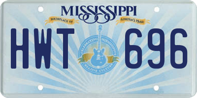 MS license plate HWT696