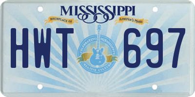 MS license plate HWT697