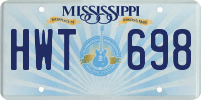 MS license plate HWT698