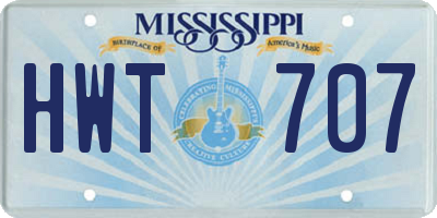 MS license plate HWT707
