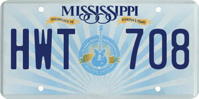 MS license plate HWT708