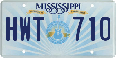MS license plate HWT710