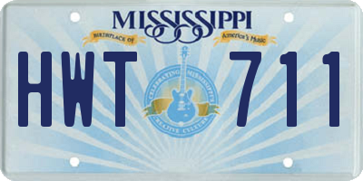 MS license plate HWT711