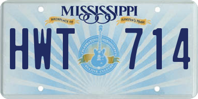 MS license plate HWT714