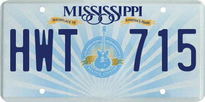 MS license plate HWT715