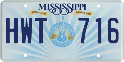 MS license plate HWT716