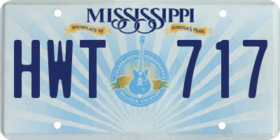 MS license plate HWT717